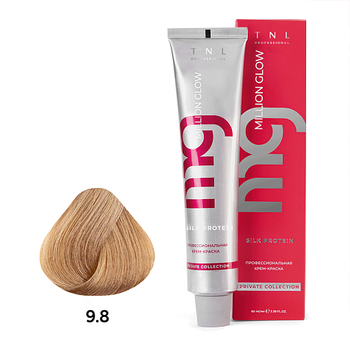 TNL, Million glow Silk protein - крем-краска для волос (9.8 Очень светлый блонд шоколадный), 60 мл