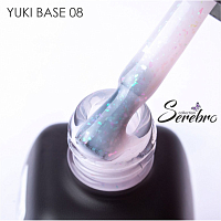 Serebro, Yuki base - цветная база с мерцающими хлопьями Юкки №08, 11 мл