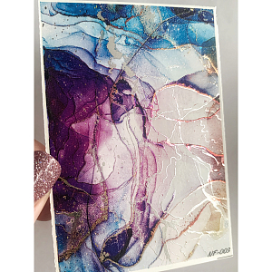 Anna Tkacheva, слайдер-дизайн фольгированная акварель (серебро) Alcohol ink NF-003