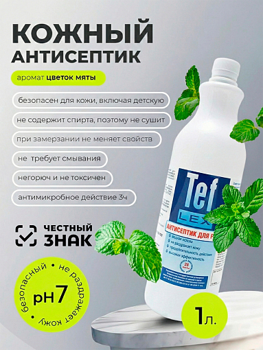 МультиДез, Тефлекс А - кожный антисептик с отдушкой цветок мяты (пробка), 1 л