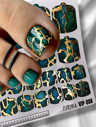 Anna Tkacheva, наклейки пленки для педикюра с фольгой VIP-086