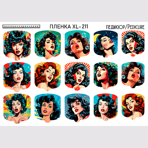 Anna Tkacheva, наклейки пленки для педикюра XL-211