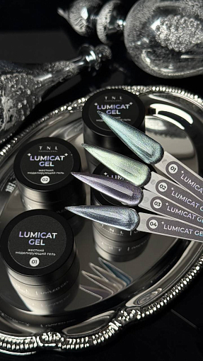 TNL, Lumicat gel - жесткий гель для наращивания с эффектом "кошачий глаз" №04, 15 мл