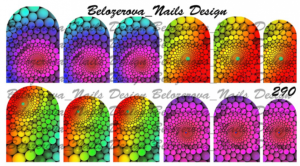 Слайдер-дизайн Belozerova Nails Design на белой пленке (290)