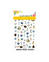 Milv, набор №6 слайдеры дизайн для ногтей (новый год, зима, птички, зайчики, цветы), 4 шт