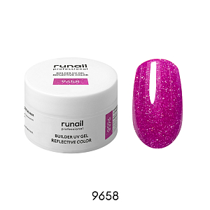 RuNail, BUILDER UV GEL REFLECTIVE COLOR - моделирующий УФ-гель светоотражающий №9658, 15 гр