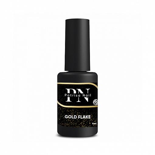 Patrisa nail, Gold Flake - топ глянцевый с золотыми хлопьями (без л/c), 8 мл
