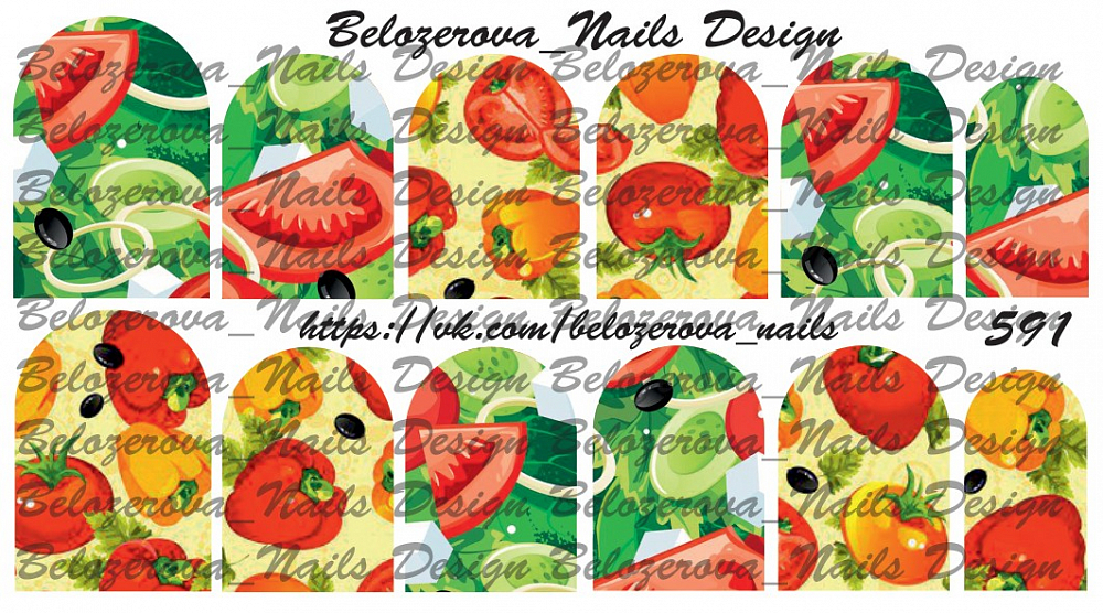 Слайдер-дизайн Belozerova Nails Design на белой пленке (591)