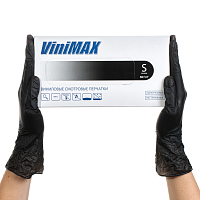Archdale, перчатки для маникюриста виниловые неопудренные ViniMax (черные, S), 50 пар