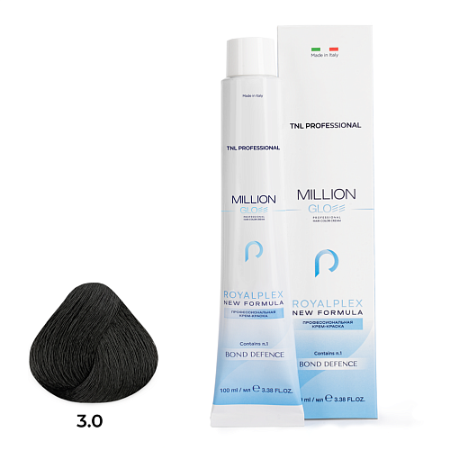 TNL, Million Gloss - крем-краска для волос (3.0 Темный коричневый), 100 мл TNL, Million Gloss - крем-краска для волос (3.0 Темный коричневый), 100 мл
