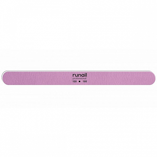 RuNail, пилка для искусственных ногтей (сиреневая, закругленная, 100/180)