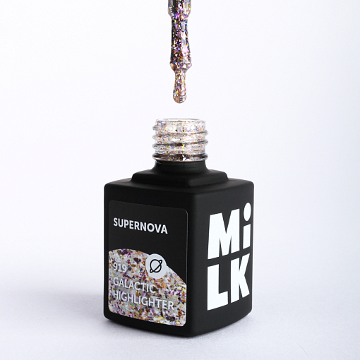 Milk, Supernova - гель-лак с частицами разноцветной фольги и потали №919, 9 мл