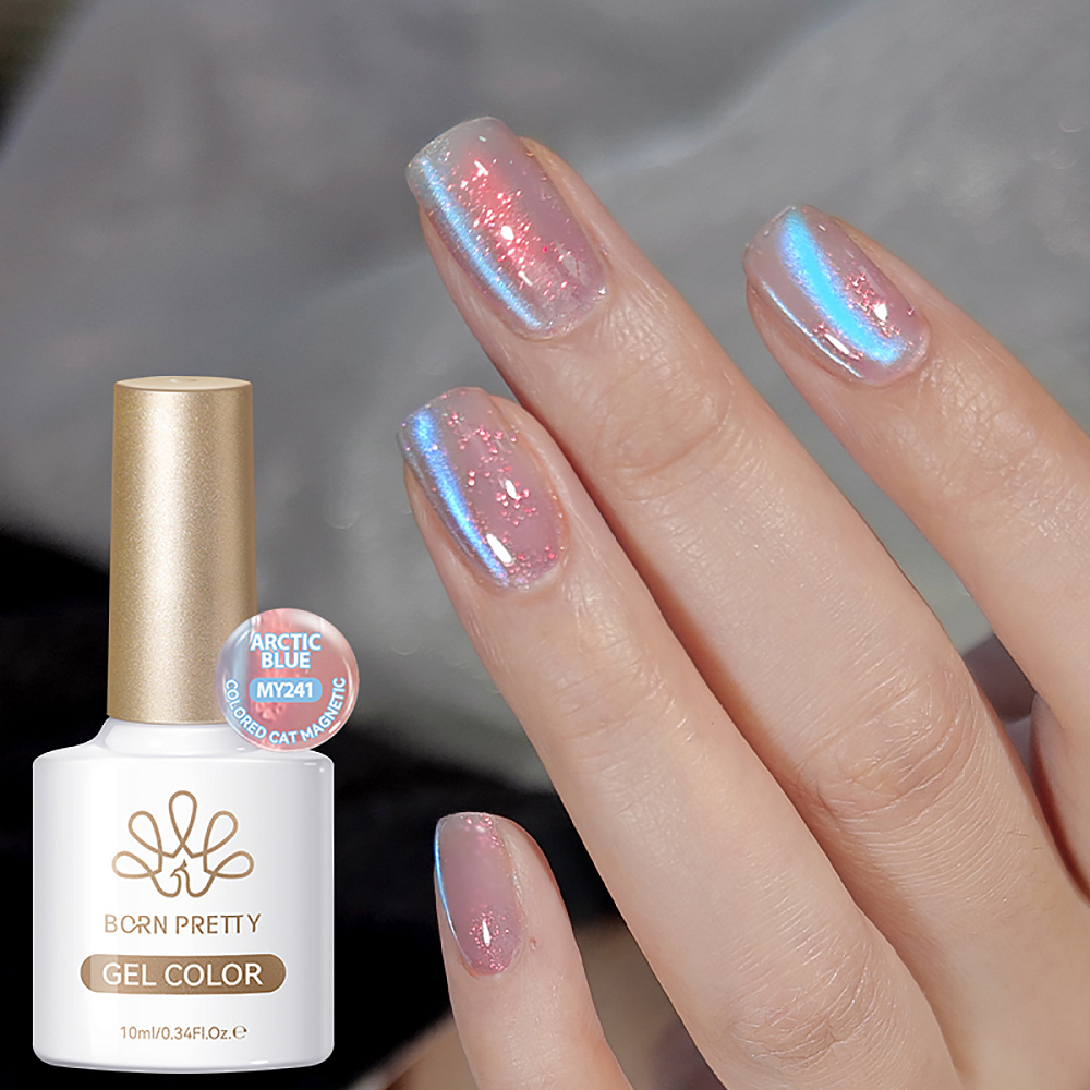 Born Pretty, Crystal Cat Magnetic Gel - магнитный гель-лак "кошачий глаз" MY241 (Arctic Blue), 10 мл