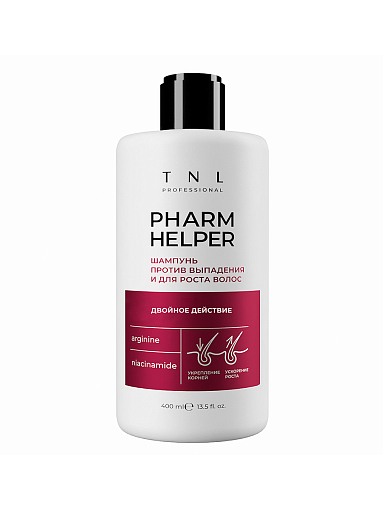 TNL, Pharm Helper - шампунь против выпадения и для роста волос с аргинином и ниацинамидом, 400 мл