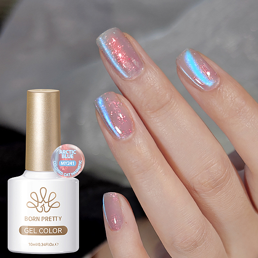 Born Pretty, Crystal Cat Magnetic Gel - магнитный гель-лак "кошачий глаз" MY241 (Arctic Blue), 10 мл