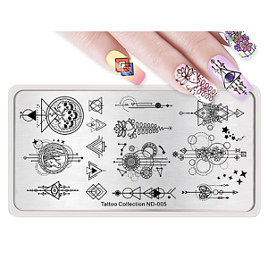Пластина для стемпинга 12*6 см (Tattoo collection ND-005)