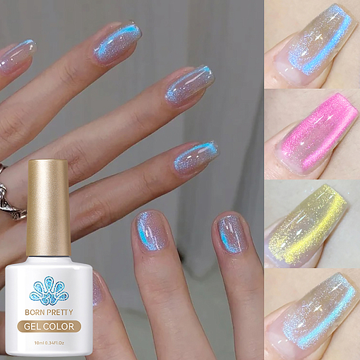 Born Pretty, Auroras Cat Magnetic Gel - светоотражающий гель-лак "кошачий глаз" AC-04 , 10 мл