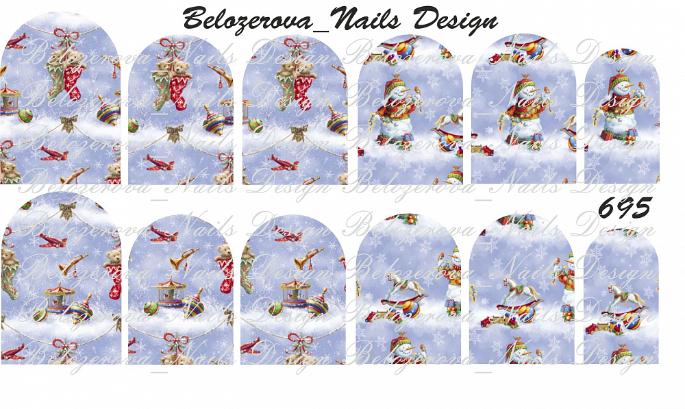 Слайдер-дизайн Belozerova Nails Design на белой пленке (695)
