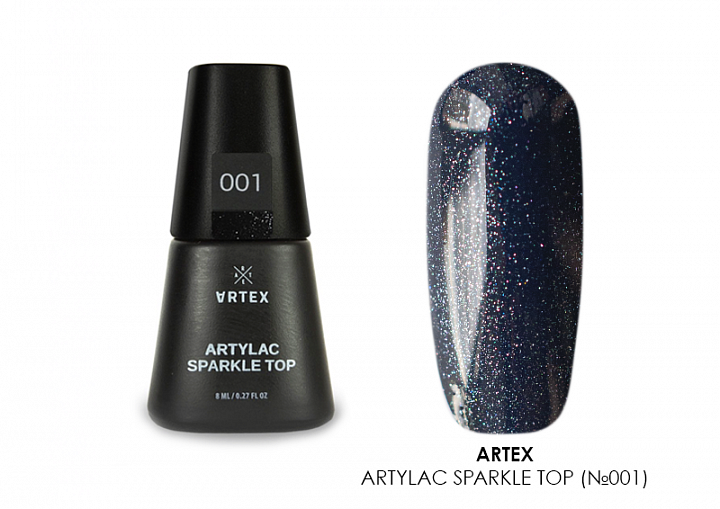 Artex, Artylac sparkle top - декоративный топ для гель-лака без л/с (001), 8 мл