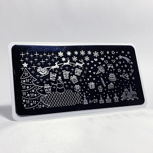 Aeropuffing, пластина для стемпинга A-29 (рождество, зима, новый год)