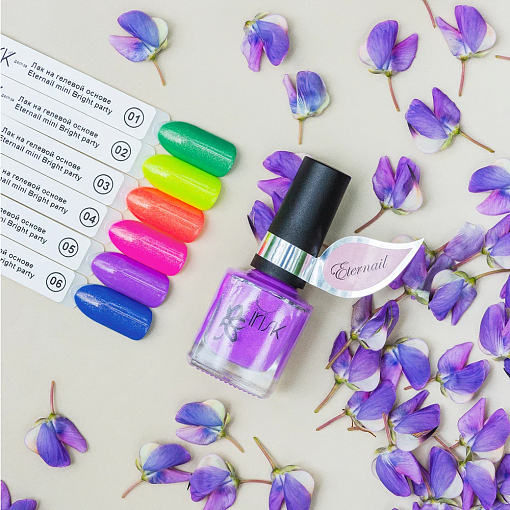 Irisk, Eternail mini Bright party - лак на гелевой основе с эффектом втирки (06 Hawaii), 8 мл