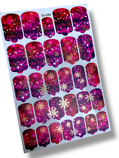 Anna Tkacheva, фольгированные наклейки пленки для дизайна ногтей SG-036