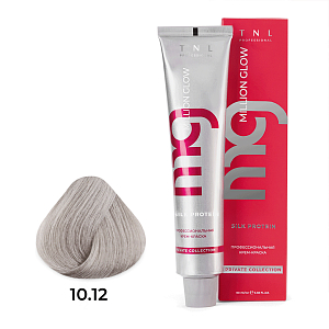TNL, Million glow Silk protein - крем-краска для волос (10.012 Платиновый блонд пастел.пепел.),60 мл