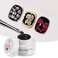 Born Pretty, гель для дизайна ногтей Poke Nail Gel black (черный), 5 гр