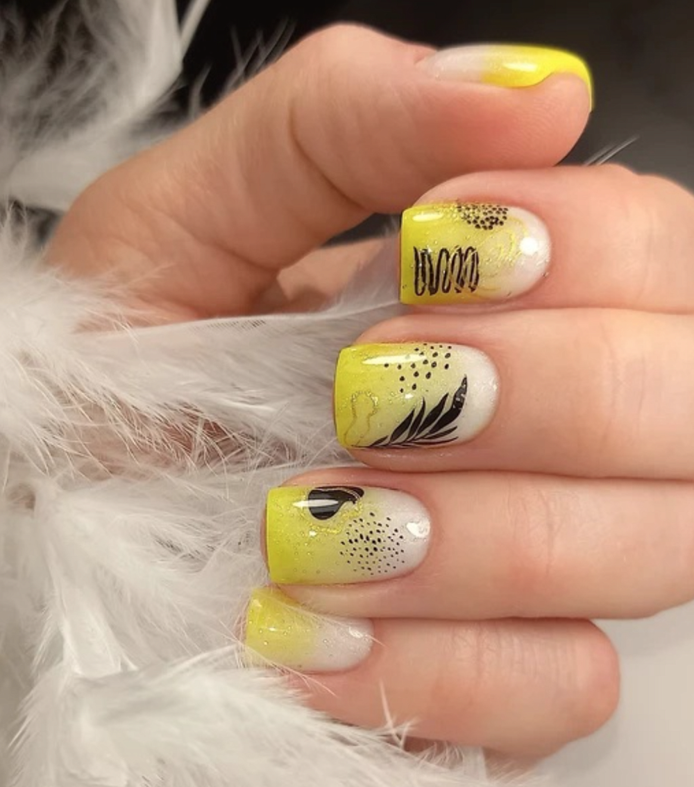 Дизайн ногтей. Товар: BSG, Полижеле для наращивания ногтей №06 (жёлтый), 13 гр