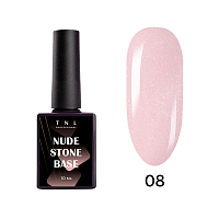 TNL, Nude Stone Base - жесткая база для гель-лака с шиммером №08, 10 мл