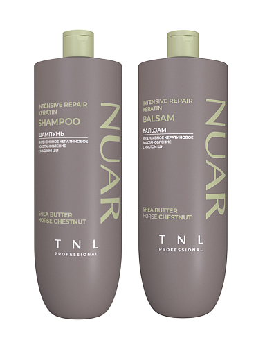 TNL, набор №246 шампунь и бальзам для волос интенсивное кератиновое восстановление с маслом ши NUAR TNL, набор №246 шампунь и бальзам для волос интенсивное кератиновое восстановление с маслом ши NUAR