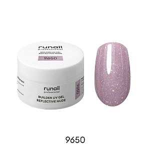 RuNail, BUILDER UV GEL REFLECTIVE NUDE - моделирующий УФ-гель светоотражающий №9650, 15 гр