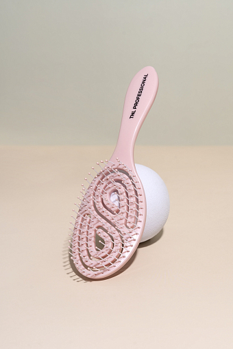 TNL, щетка массажная для волос овальная (190х60 мм, розовая)