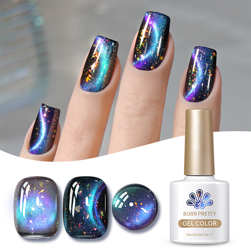 Born Pretty, Glitter Cat Magnetic Gel - магнитный гель-лак "кошачий глаз" с глиттером MY35, 10 мл