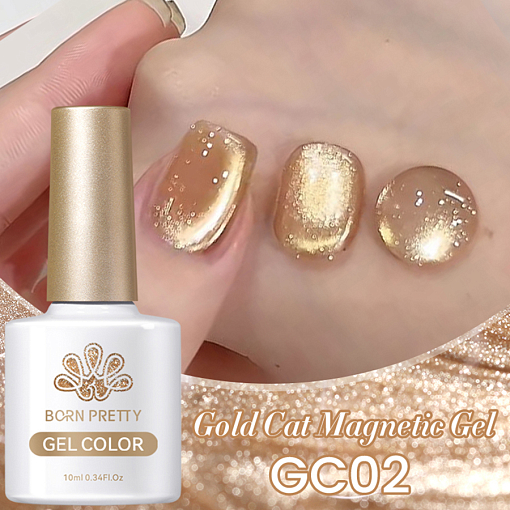 Born Pretty, Gold Cat Magnetic Gel - магнитный гель-лак "кошачий глаз" GC02, 10 мл