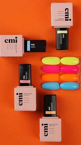 УЦЕНКА, EMI, E.MiLac TV гель-лак №447 (Сигнальный), 9 мл