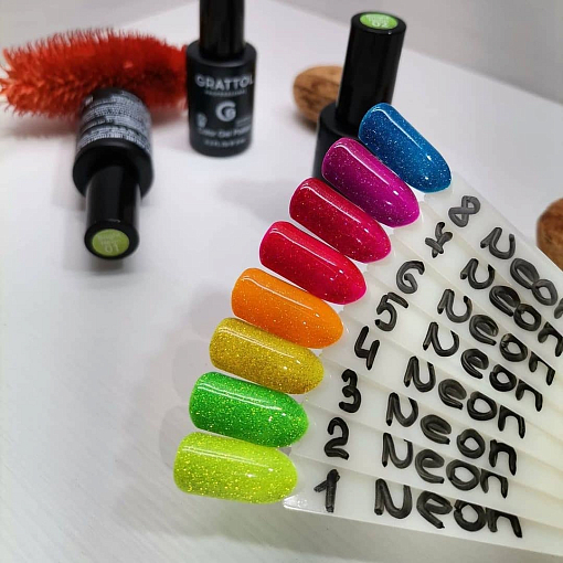 УЦЕНКА, Grattol, Color Gel Polish - светоотражающий гель-лак "Bright Neon" (№07), 9мл