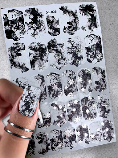 Anna Tkacheva, фольгированные наклейки пленки для дизайна ногтей SG-026