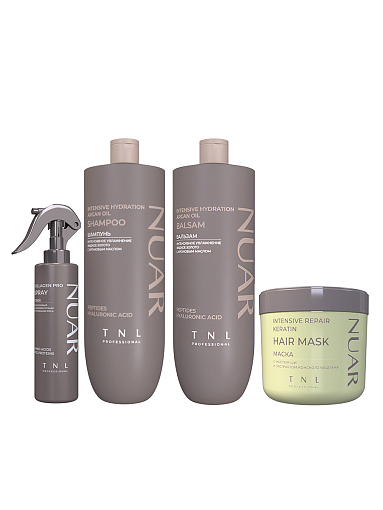 TNL, набор №240 средств по уходу за волосами интенсивное увлажнение и восстановление NUAR