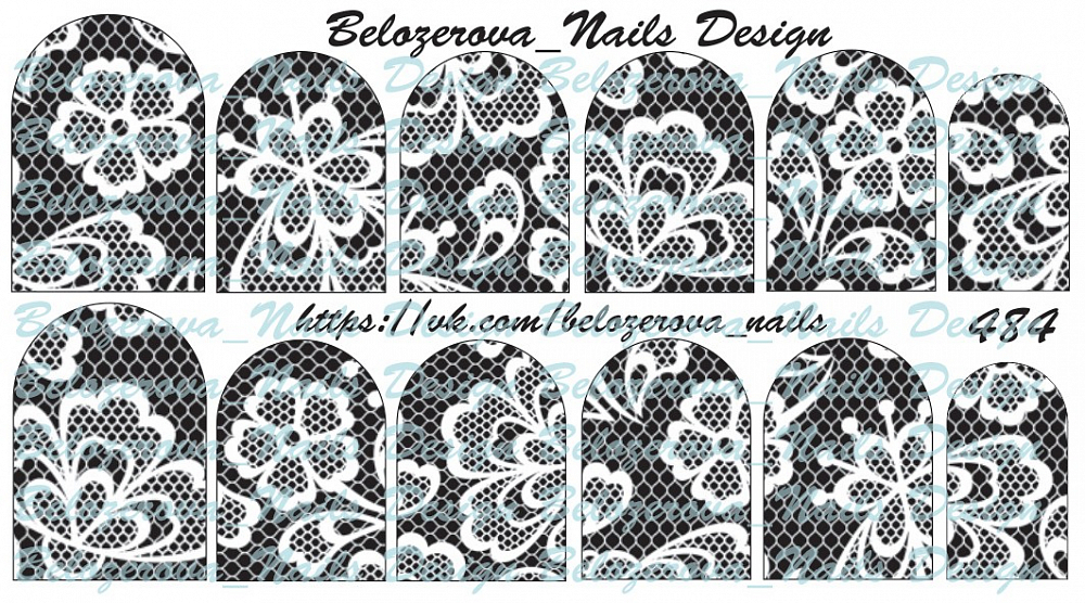 Слайдер-дизайн Belozerova Nails Design на белой пленке (484)