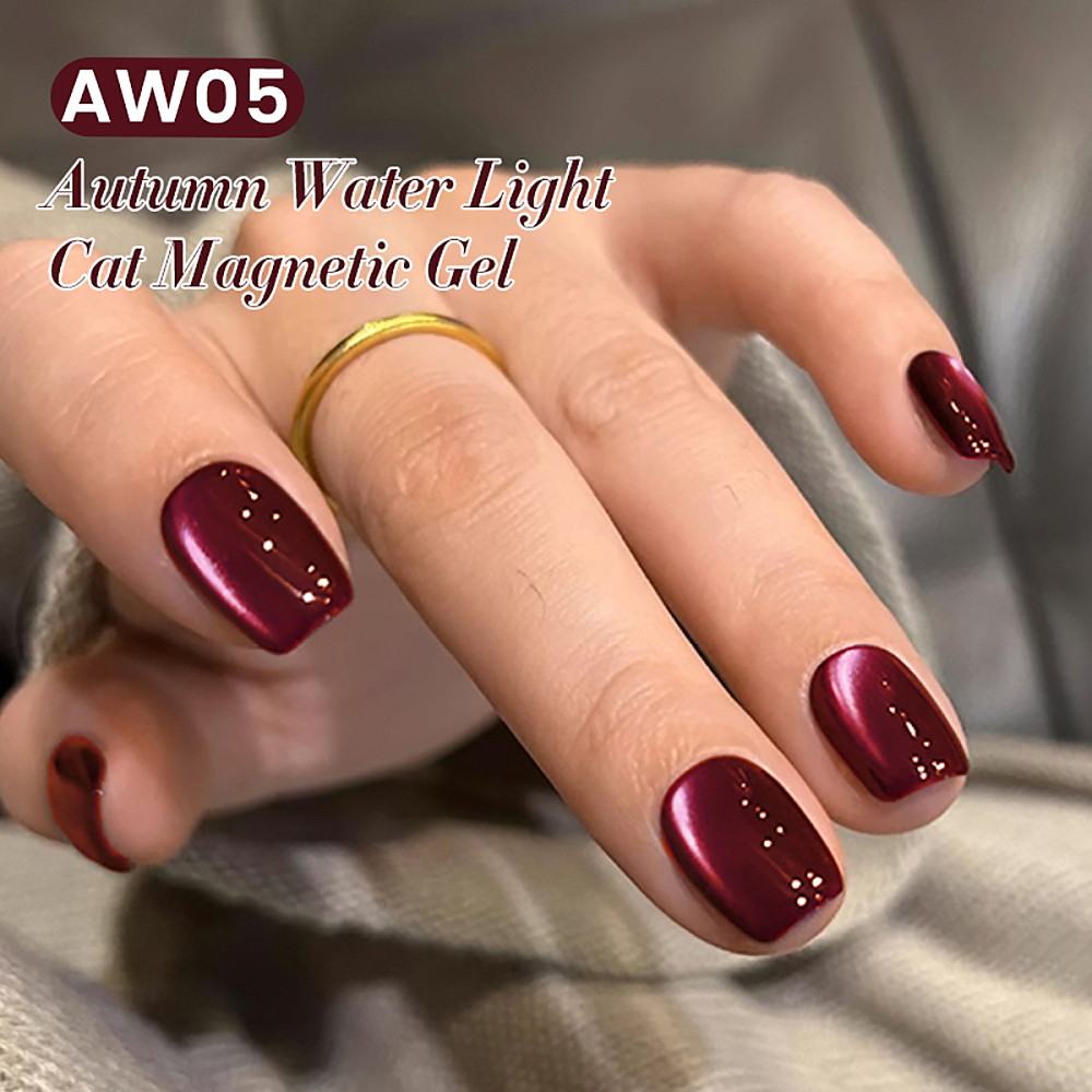 Дизайн ногтей. Товар: Born Pretty, Autumn Water Light Cat Magnetic Gel - магнитный гель-лак "кошачий глаз" AW05, 10 мл