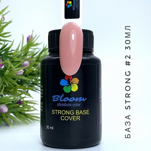 Bloom, Absolute color - жесткая база для гель-лака Strong (теплый розовый №2), 30 мл