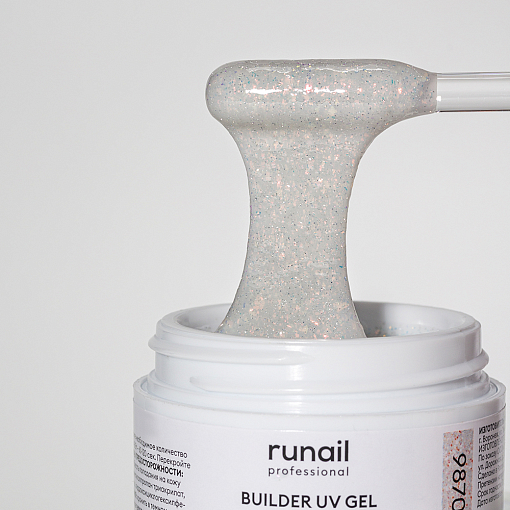 Runail, BUILDER UV GEL MILK DIAMOND - моделирующий УФ-гель светоотражающий №9870, 15 гр