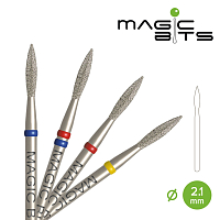 Magic Bits, набор алмазная фреза пламя (2.1 мм, средне-мягкая), 2 шт