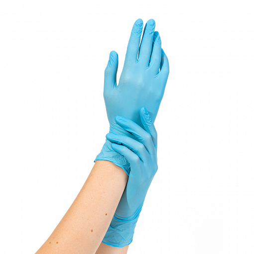 Archdale, перчатки для маникюриста нитриловые Nitrimax 132НM (неопуд., голубые, M), 50 пар