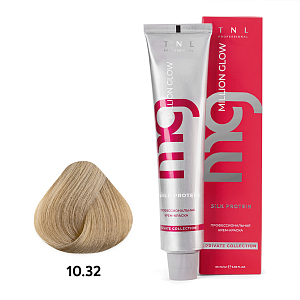 TNL, Million glow Silk protein - крем-краска для волос (10.32 Платин.блонд золот.перламутр), 60 мл