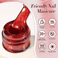 Born Pretty, Red Cat eye gel - набор гель-лак "кошачий глаз" и магнит для гель-лака, 15 мл