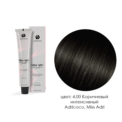 

Adricoco, Miss Adri - крем-краска для волос (4.00 Коричневый интенсивный), 100 мл