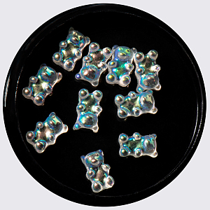 Декор голографические Мишки 001 (4*6,5 мм), 10 шт