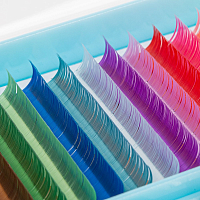 Tnl, цветные ресницы на ленте изгиб D (MIX 0.10, 11 мм, 16 линий)